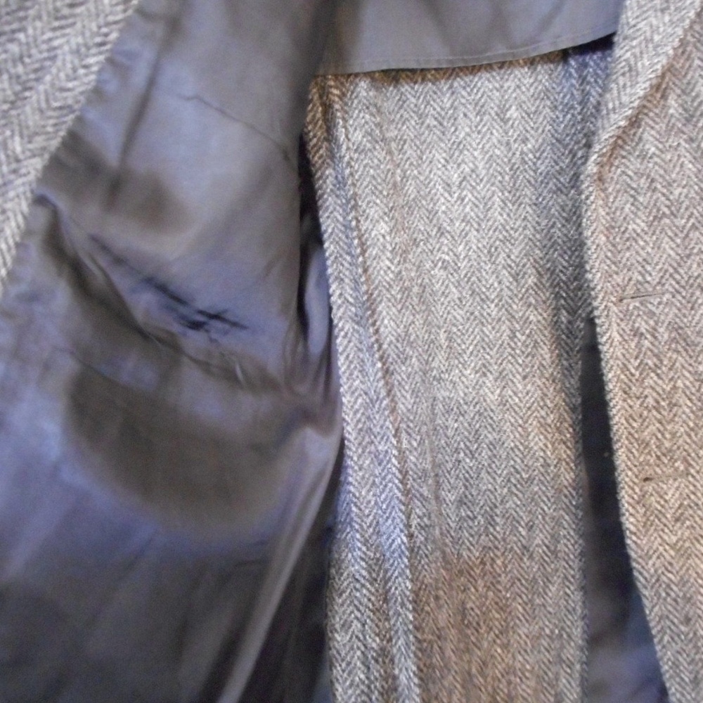 Vintage Harris Tweed Grey Herringbone Jacket - Picture 5 of 7